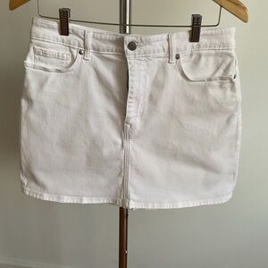 White Denim Mini Skirt